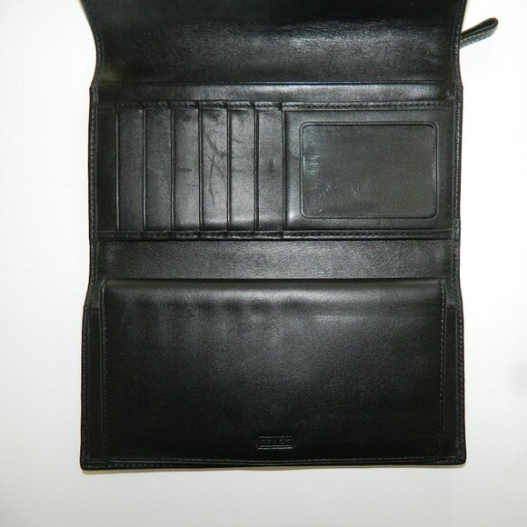VTG. Y2K Coach Mini Sig. C's Checkbook Wallet Black Gray Canvas Leather MINT - Picture 5 of 8